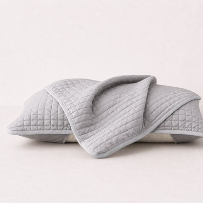 Quilted Pillow Cover Protector - Grey