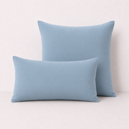Plaid Canvas Polyester Pillow Cover - Blue