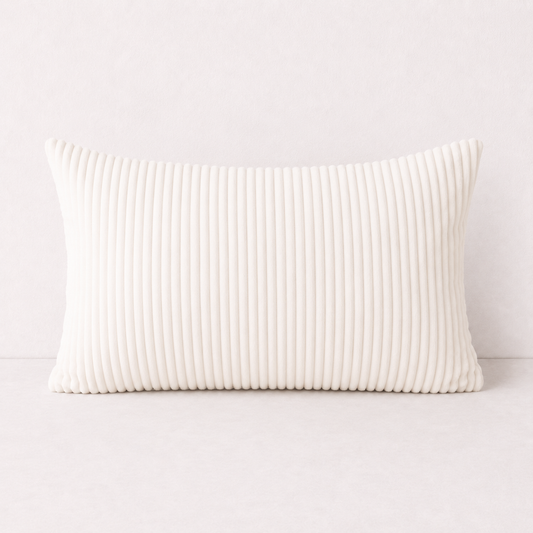 Corduroy Velvet Pillow Case Cover - Ivory