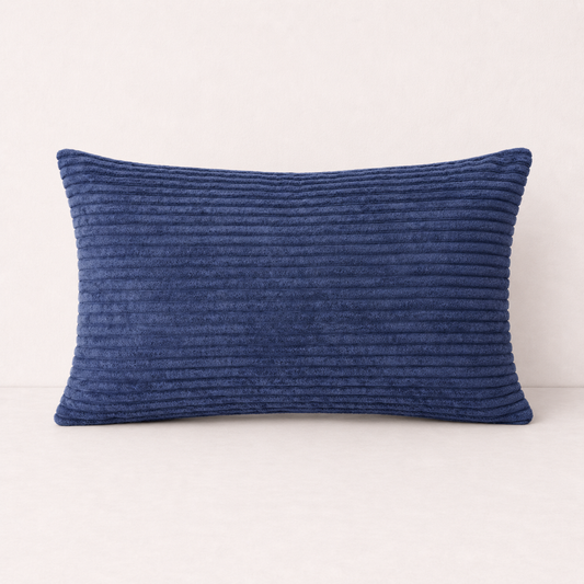 Corduroy Velvet Pillow Case Cover - Dark Blue