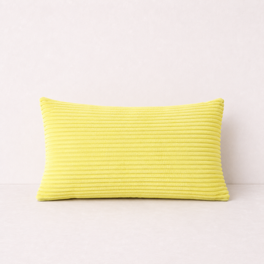 Corduroy Velvet Pillow Case Cover - Yellow