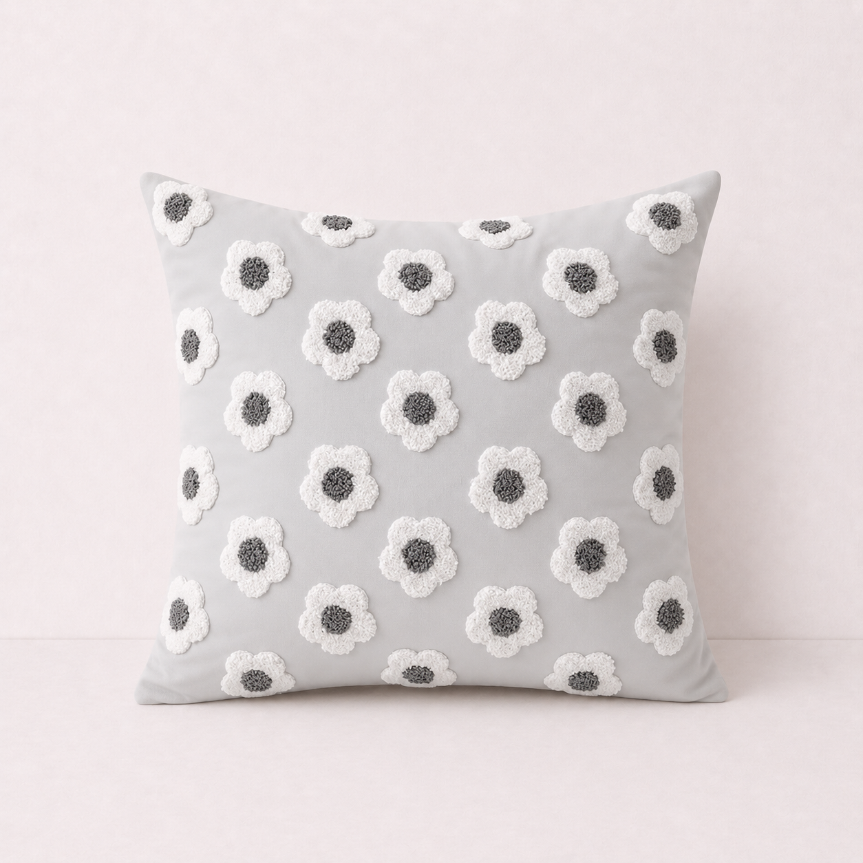 Boho Fringe Throw Pillow Cover - Grey