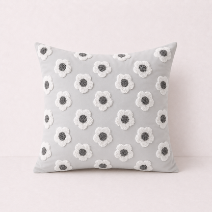 Boho Fringe Throw Pillow Cover - Grey