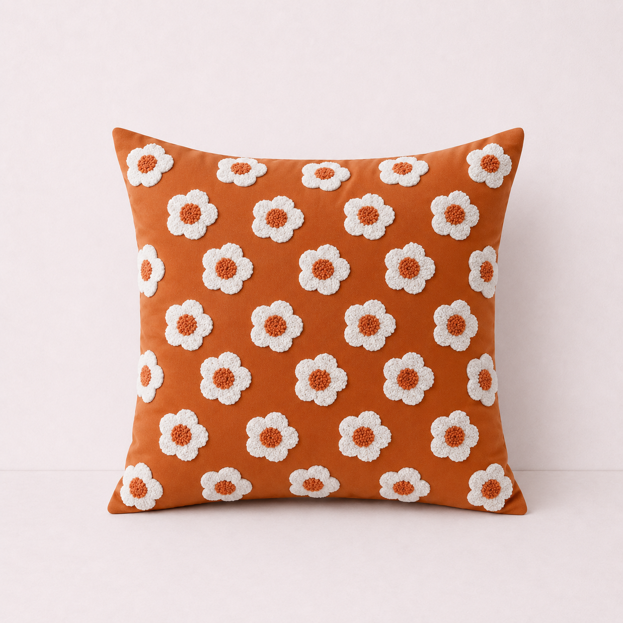 Boho Fringe Throw Pillow Cover - Red Orange