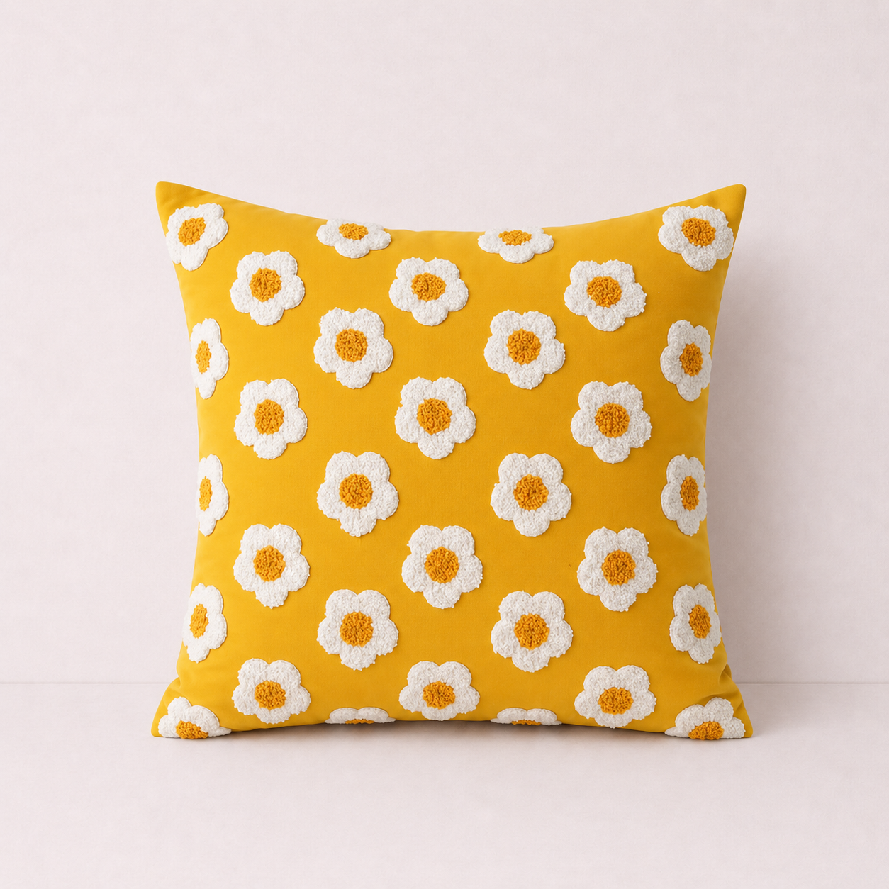Boho Fringe Throw Pillow Cover - Yellow