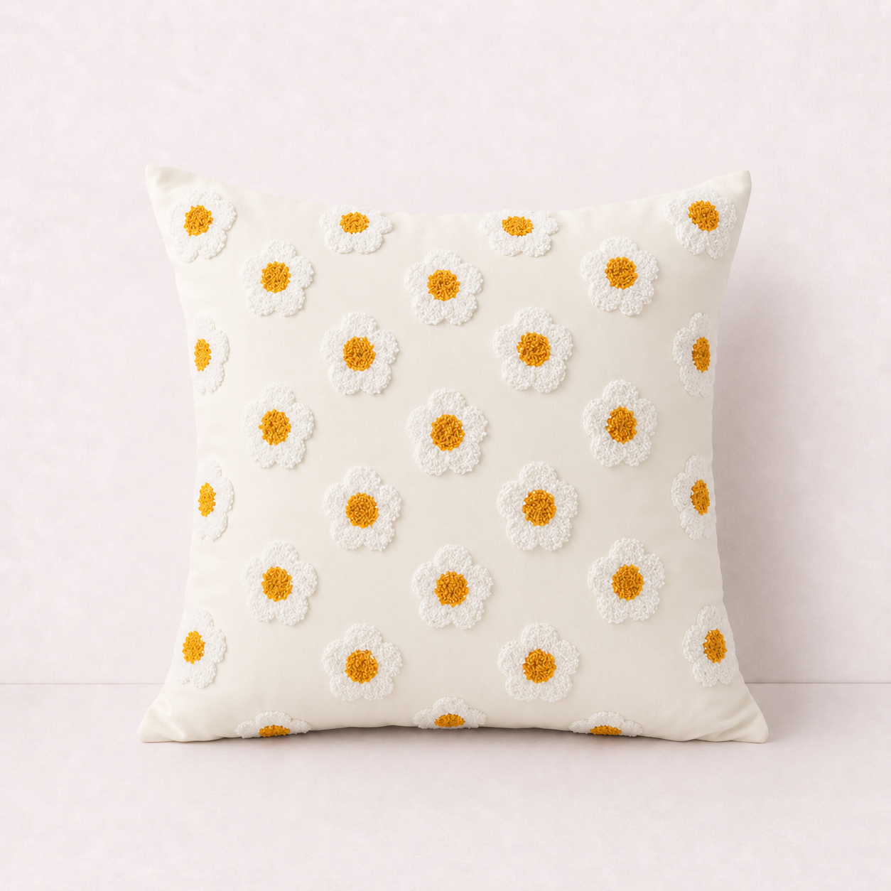 Boho Fringe Throw Pillow Cover - Cream White