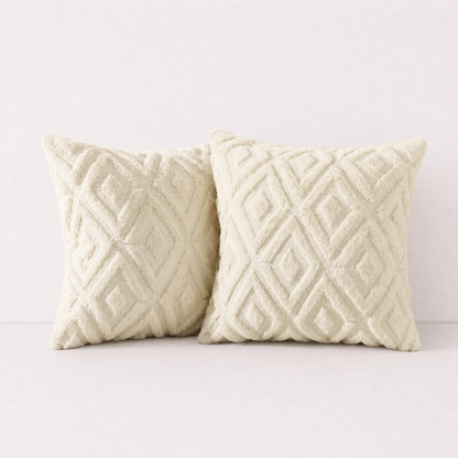 Modern Plush Throw Pillow Cover - Beige