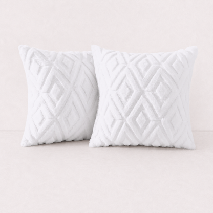 Modern Plush Throw Pillow Cover - Pure White
