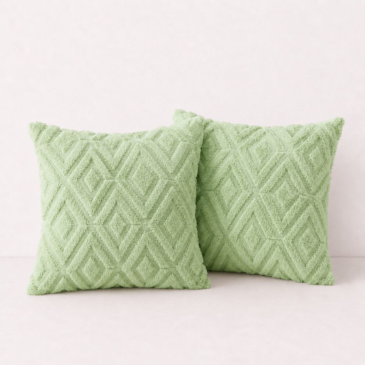 Modern Plush Throw Pillow Cover - Sage Green