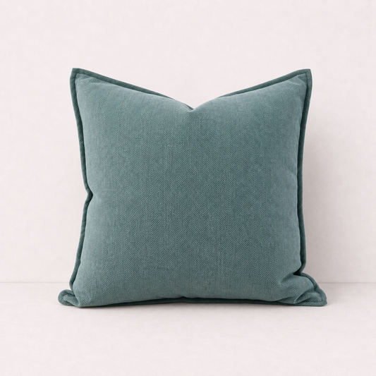Cozy Chenille Throw Pillow Cover- Blue Green