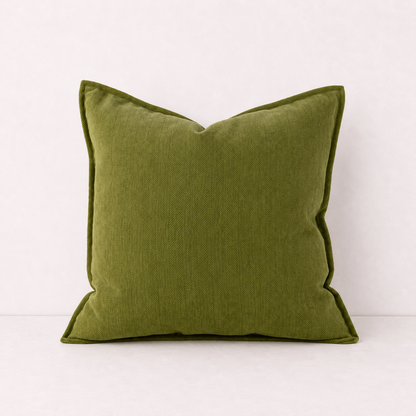 Cozy Chenille Throw Pillow Cover- Olive Green
