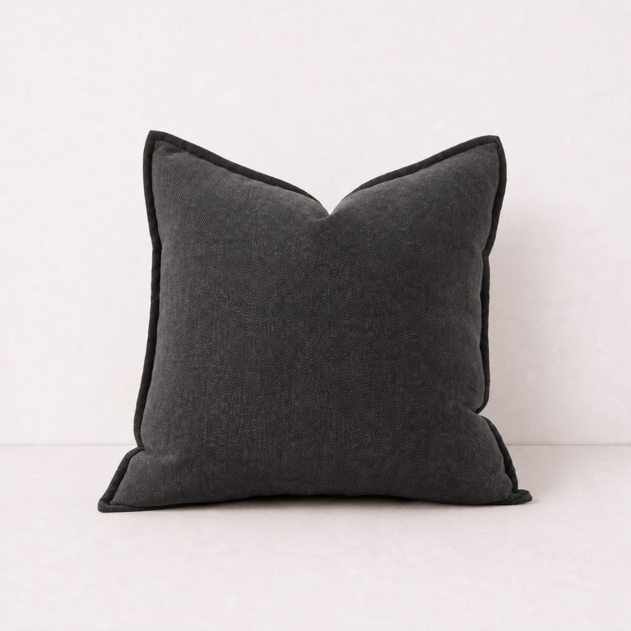 Cozy Chenille Throw Pillow Cover- Dark Grey