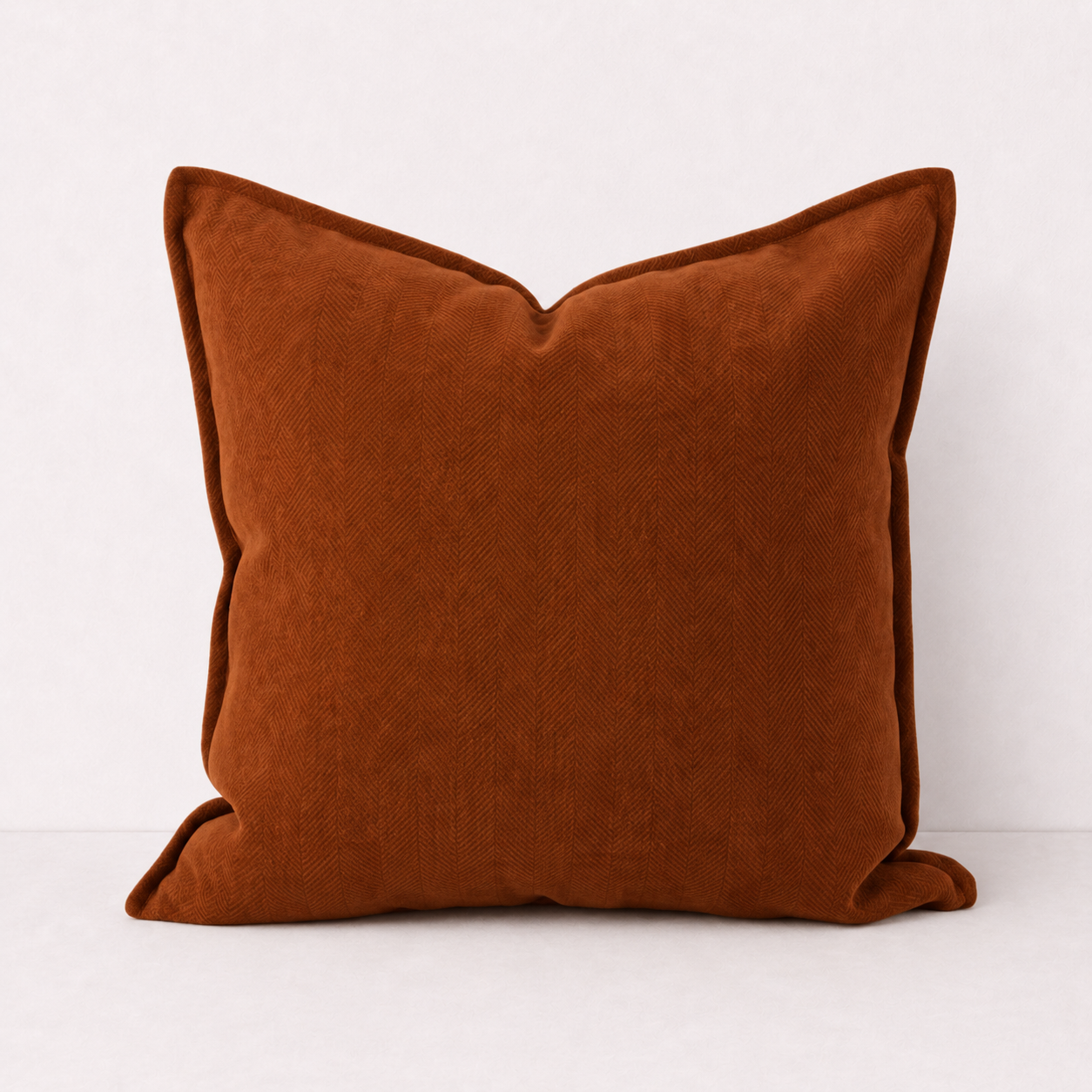 Cozy Chenille Throw Pillow Cover- Rust Orange