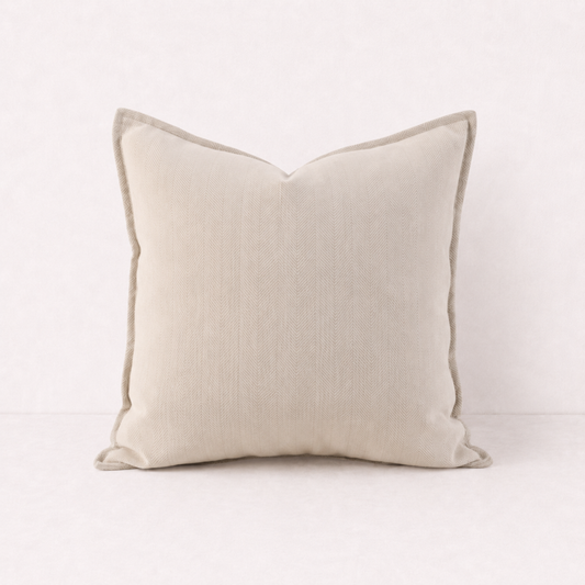 Cozy Chenille Throw Pillow Cover- Beige