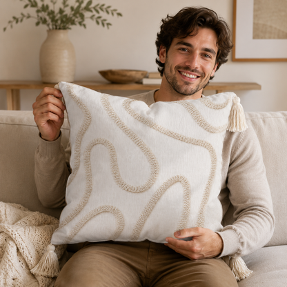 Easter Beige Throw Pillow Cover