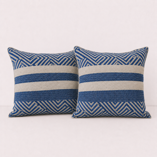 Geometric Blue Outdoor Pillow Covers