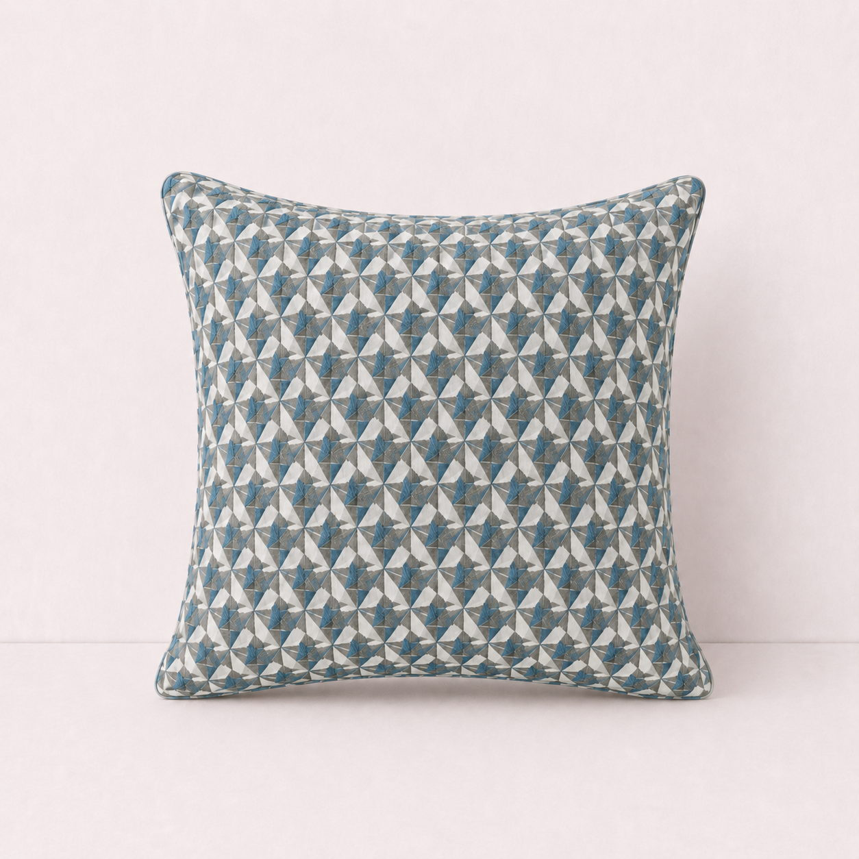 Cassia Geometric Blue Pillow Cover