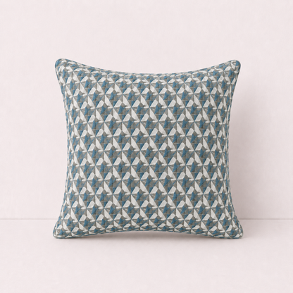 Cassia Geometric Blue Pillow Cover