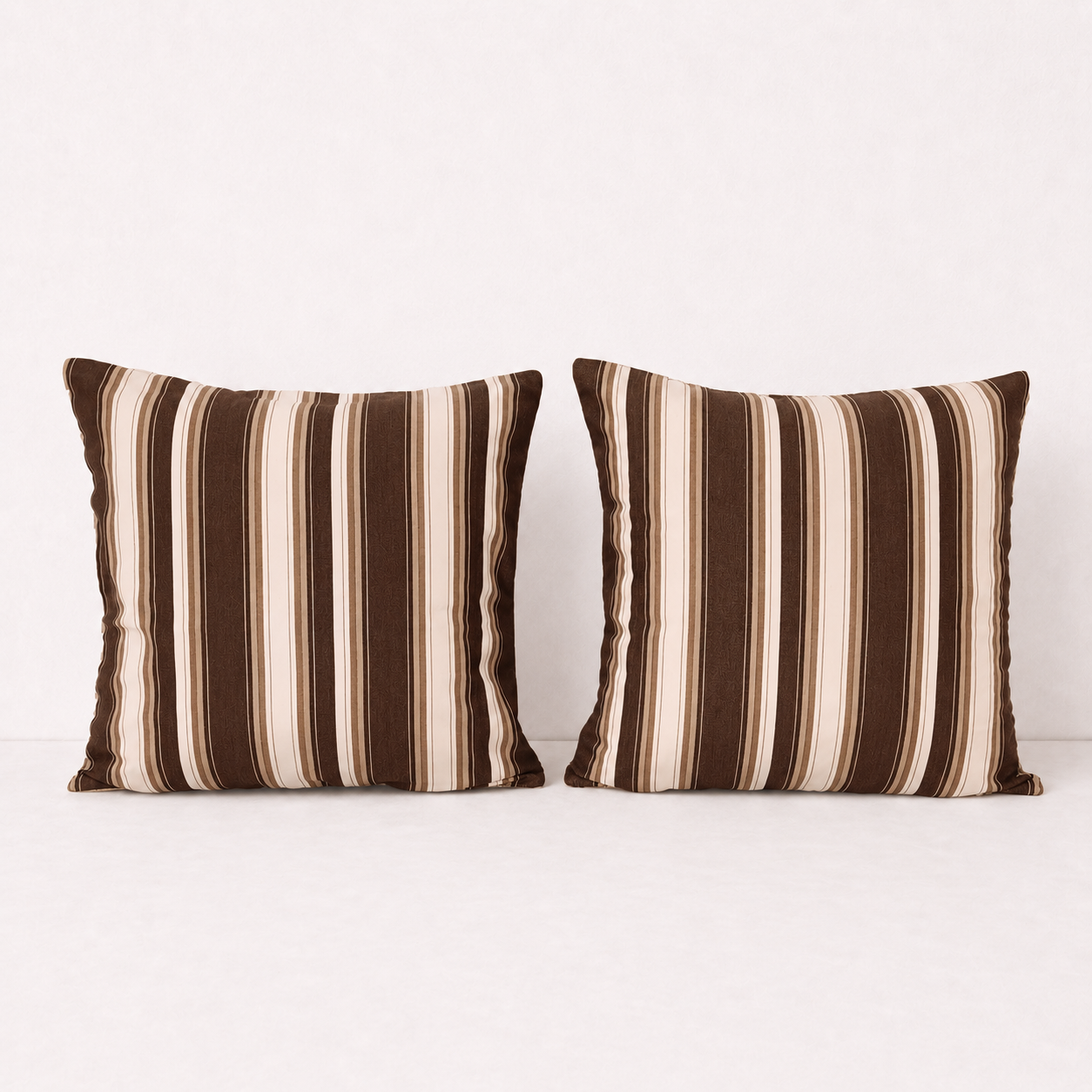 Brown Striped Pillow Cover Set