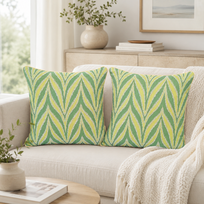 Green Leaf Pillow Cover Set
