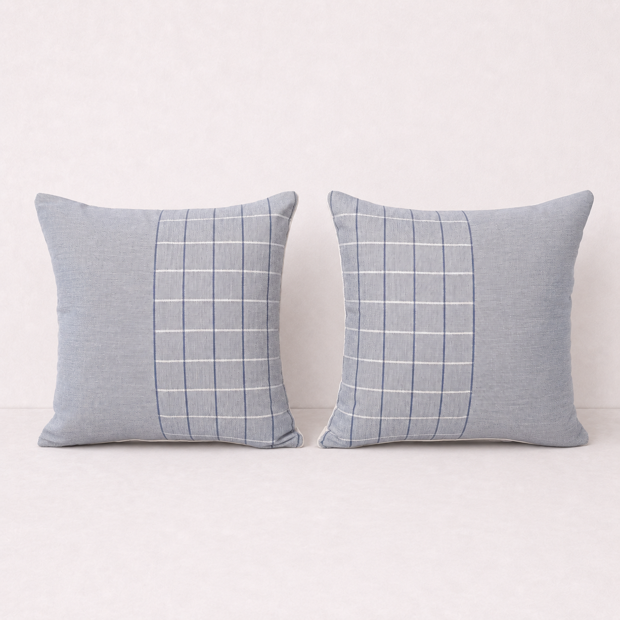 Grey Checkered Pillow Cover Set