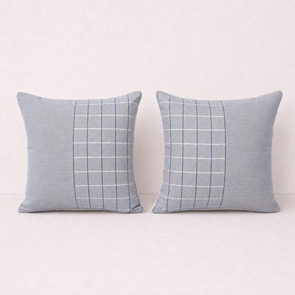 Grey Checkered Pillow Cover Set