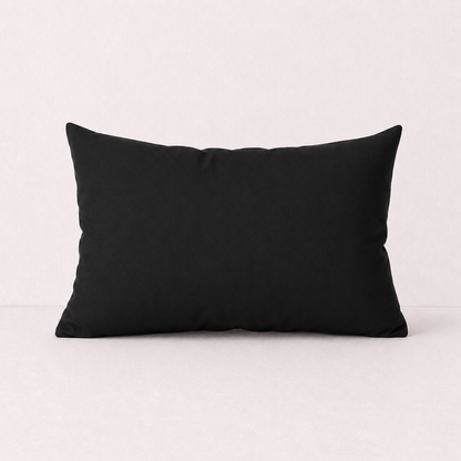 Solid Color Throw Pillow Cover Velvet - Black