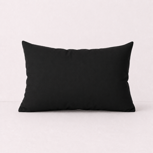 Solid Color Throw Pillow Cover Velvet - Black