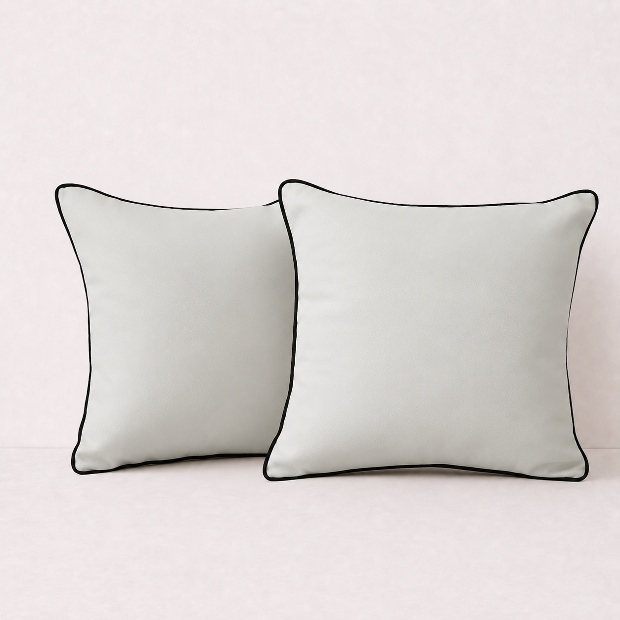 Premium Light Grey Edge Pillow Cover