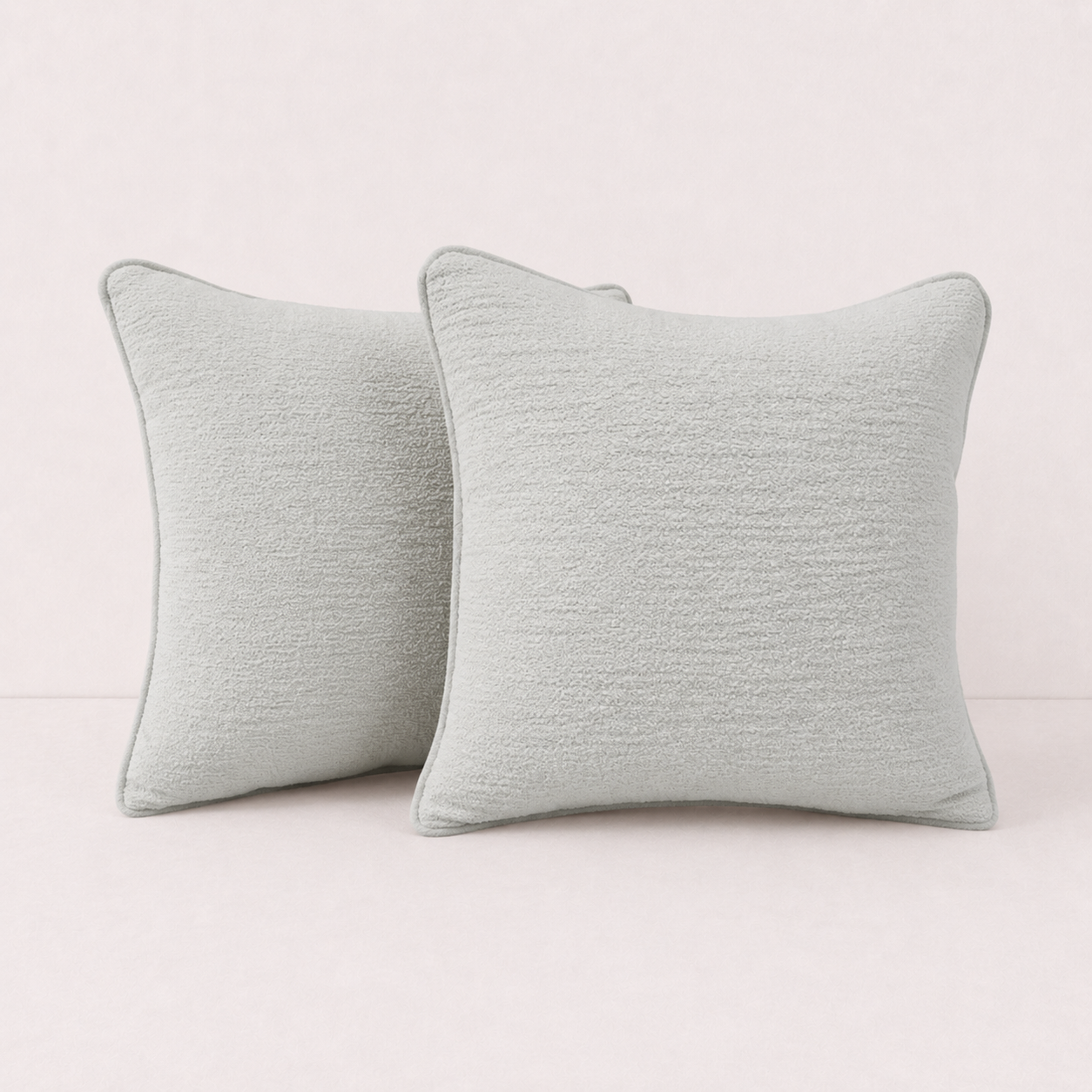 Premium Light Grey Boucle Pillow Cover