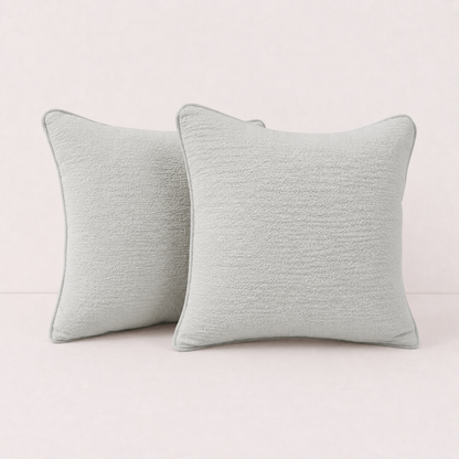 Premium Light Grey Boucle Pillow Cover