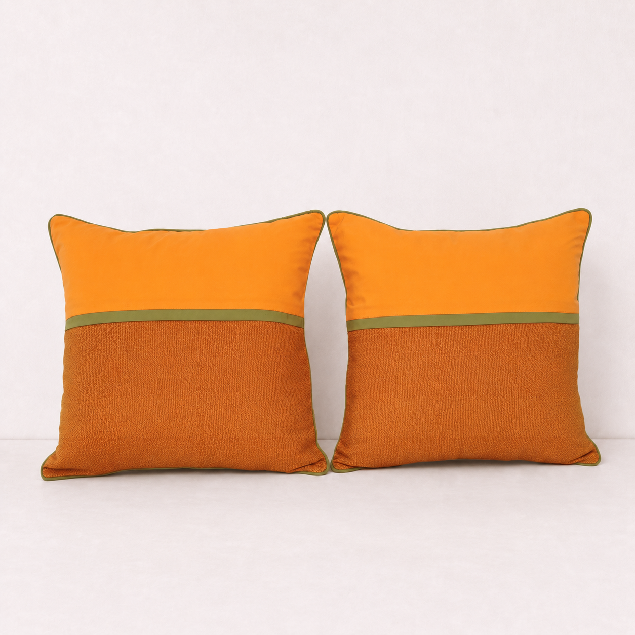 Orange Colorblock Pillow Cover Set