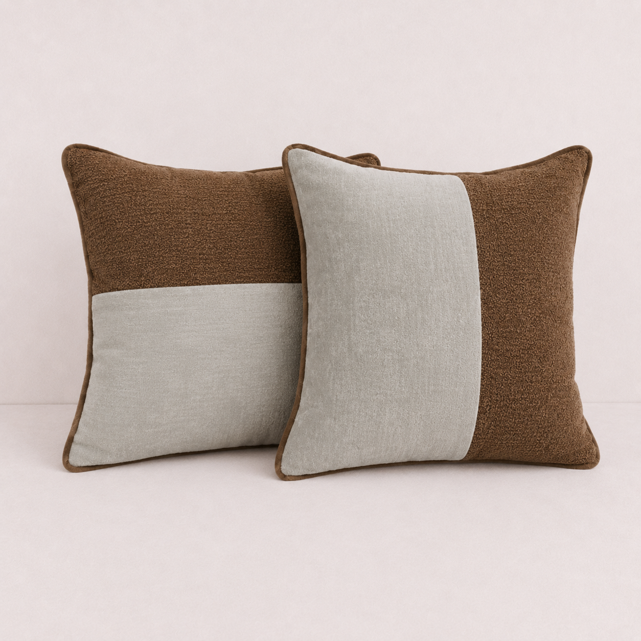 Rustic Contrast Textured Pillow Cover