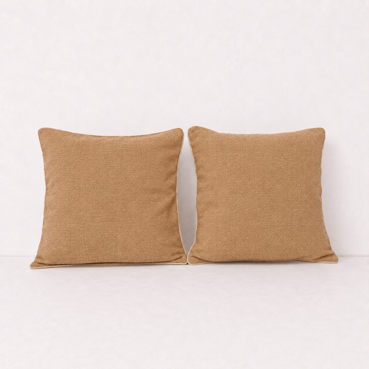 Tan Textured Pillow Cover Set