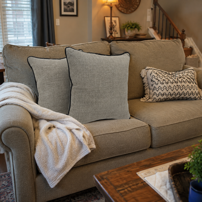 Elegant Grey Textured Pillow Covers