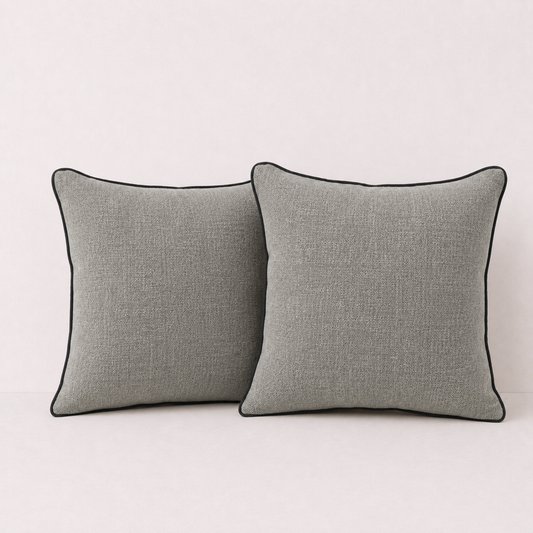 Elegant Grey Textured Pillow Covers