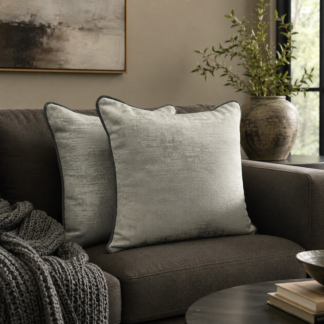 Silver Luxe Pillow Cover Set