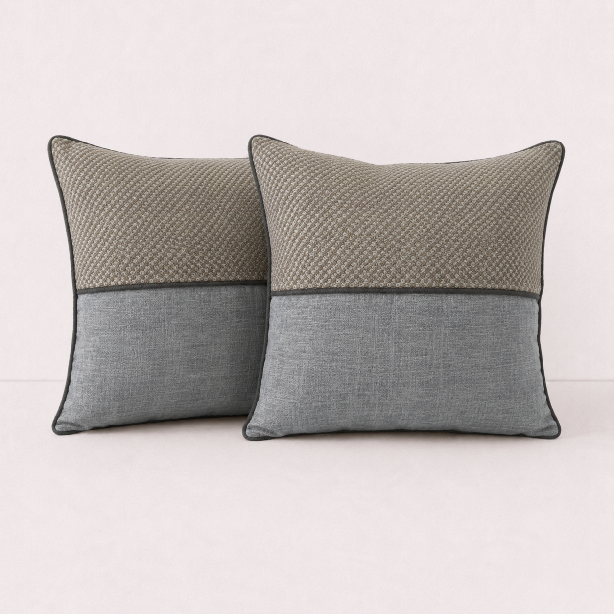 Textured Taupe-Grey Pillow Cover