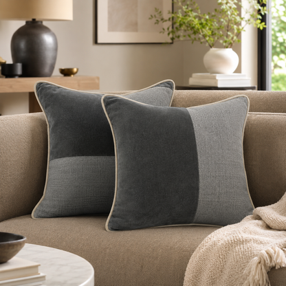 Charcoal Grey Pillow Cover Set