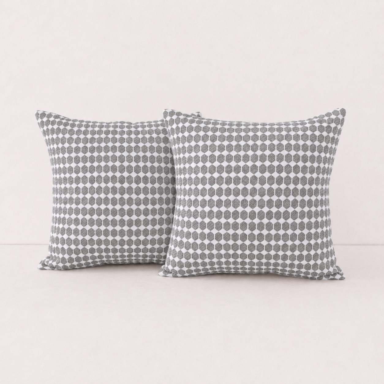 Grey Geometric Pillow Cover Set