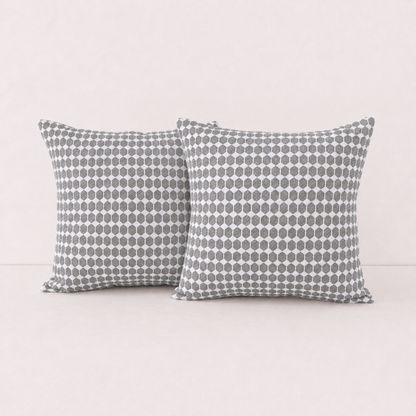 Grey Geometric Pillow Cover Set