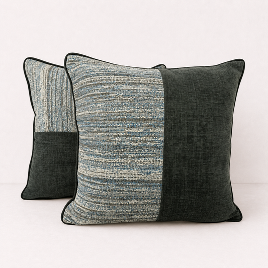 Green Textured Pillow Cover Set