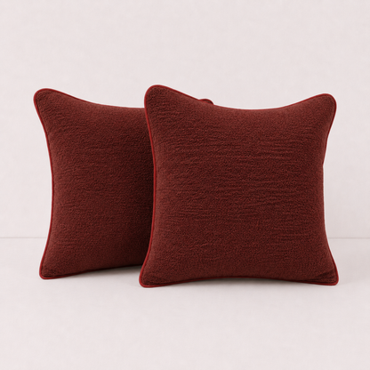 Ruby Red Boucle Pillow Covers