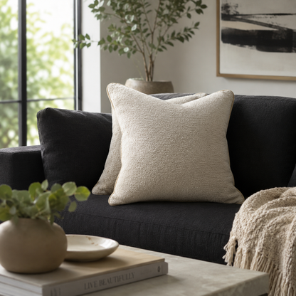 Ivory Boucle Pillow Cover Accent