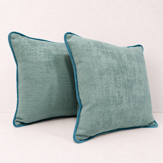 Aqua Velvet Pillow Cover Set