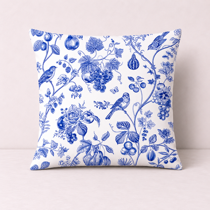 Elegant Blue Garden Pillow Cover - Berryvine