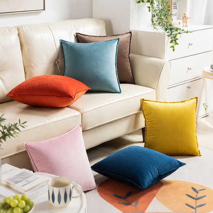Soft Velvet Sofa Pillow Cover -Orange