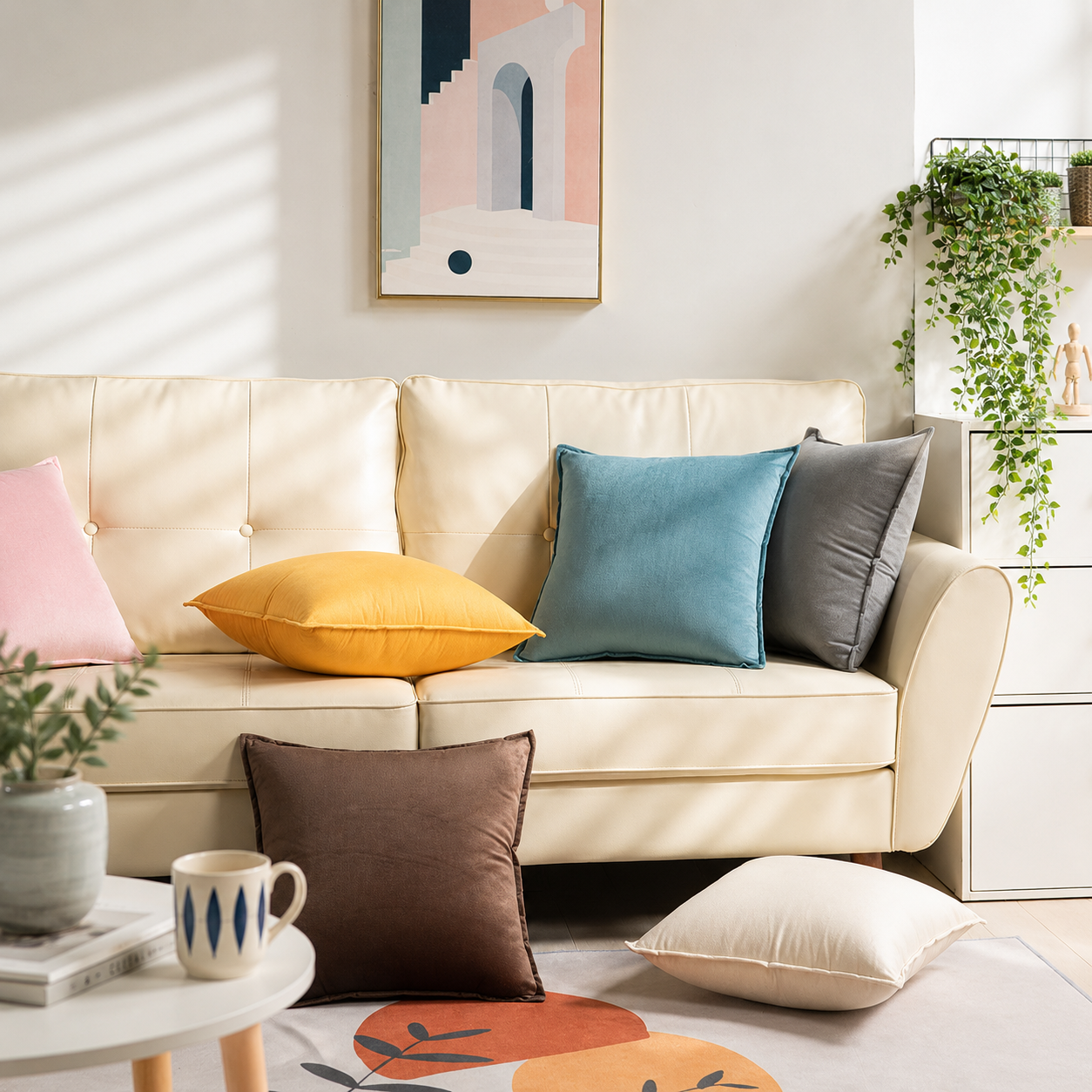 Soft Velvet Sofa Pillow Cover - Grey