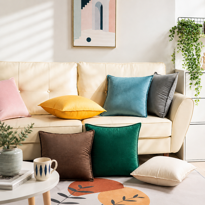 Soft Velvet Sofa Pillow Cover - Green