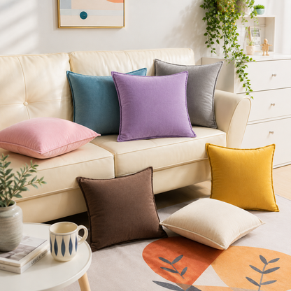 Soft Velvet Sofa Pillow Cover - Purple
